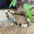 Bracelet Elastique OEIL DE TIGRE - Protection, Courage, Persévérance - Modèle ARBRE DE VIE 6mm
