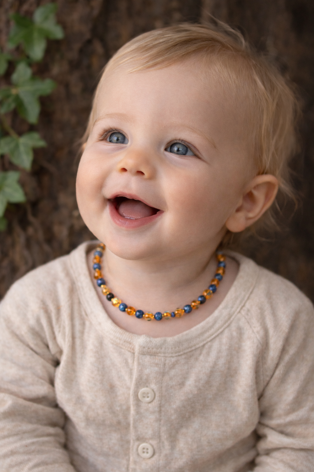 Collier bébé - AMBRE ET SODALITE - Hypersensibilité