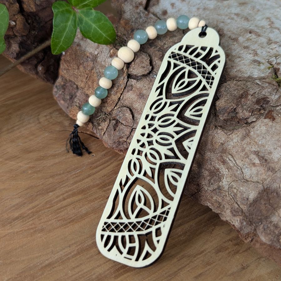 Marque-Page AVENTURINE VERTE - Canalisation, Détox, Créativité - Modèle BOHEME