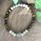 Bracelet Elastique OEIL DE TIGRE - Protection, Courage, Persévérance - Modèle BOUDDHA 6mm