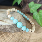 Bracelet Elastique AMAZONITE - Communication, Courage, Réconfort - Modèle ELEGANCE 6mm