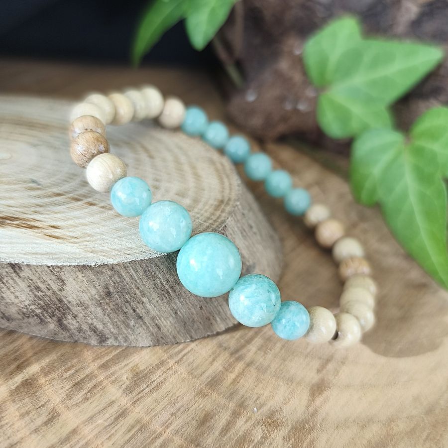 Bracelet Elastique AMAZONITE - Communication, Courage, Réconfort - Modèle ELEGANCE 6mm