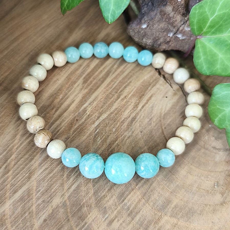Bracelet Elastique AMAZONITE - Communication, Courage, Réconfort - Modèle ELEGANCE 6mm