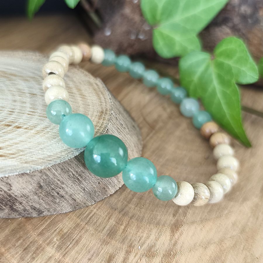 Bracelet Elastique AVENTURINE VERTE - Canalisation, Détox, Créativité - Modèle ELEGANCE 6mm