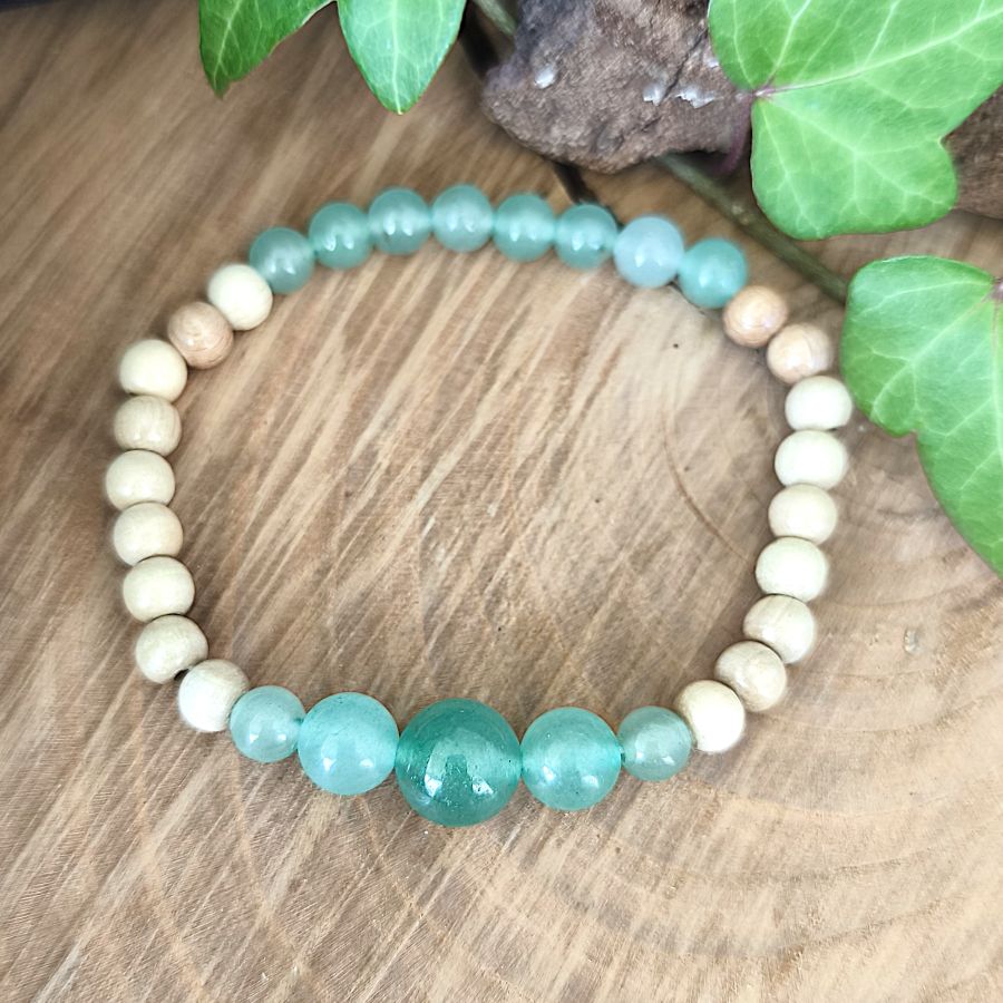 Bracelet Elastique AVENTURINE VERTE - Canalisation, Détox, Créativité - Modèle ELEGANCE 6mm