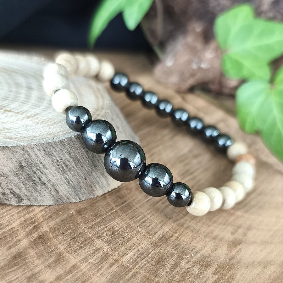 Bracelet Elastique HEMATITE - Force, Confiance, Concentration - Modèle ELEGANCE 6mm