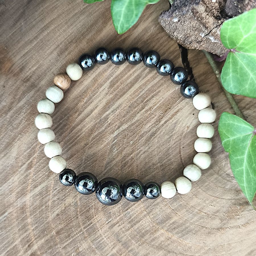 Bracelet Elastique HEMATITE - Force, Confiance, Concentration - Modèle ELEGANCE 6mm