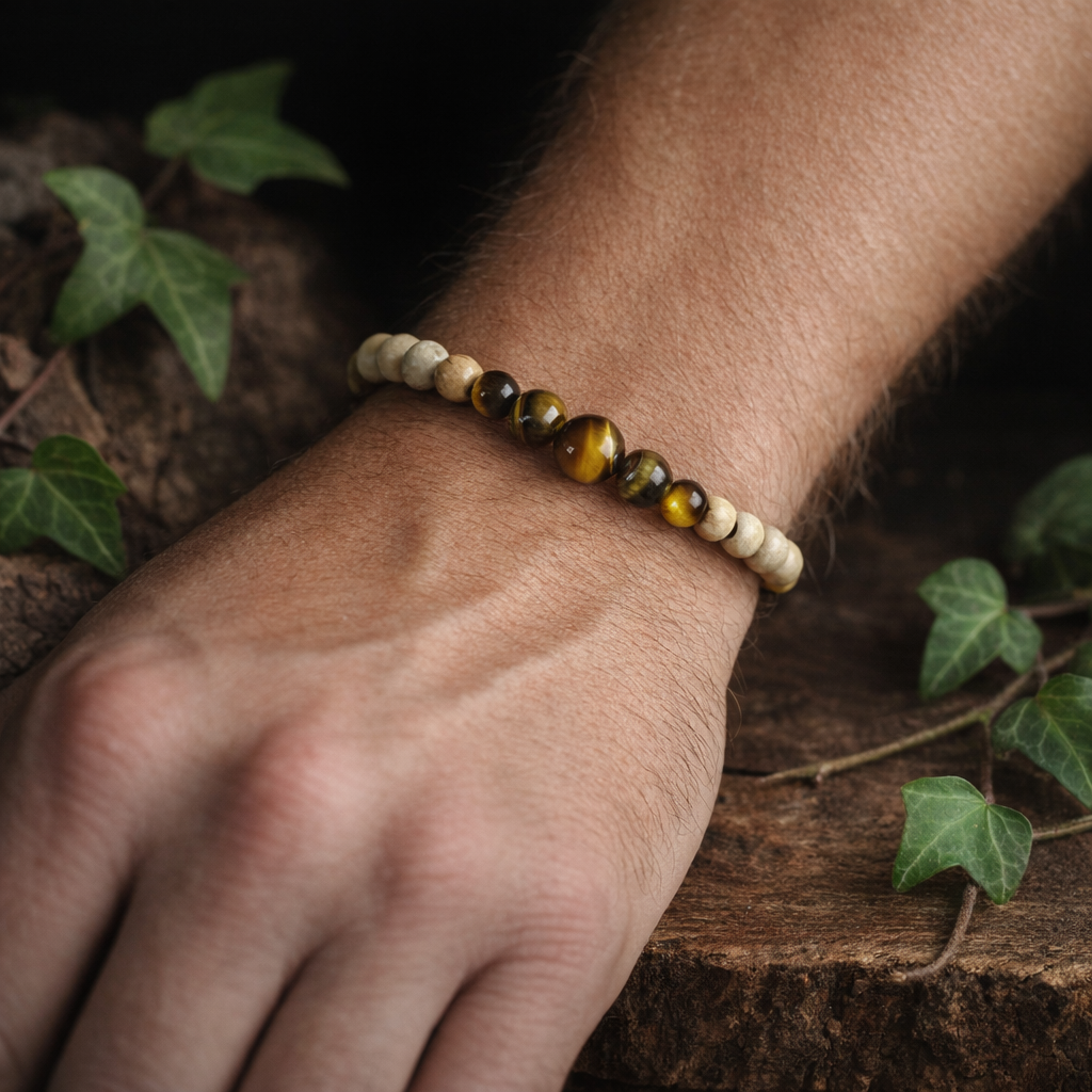 Bracelet Elastique OEIL DE TIGRE - Protection, Courage, Persévérance - Modèle ELEGANCE 6mm