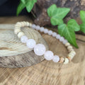 Bracelet Elastique QUARTZ ROSE - Amour, Confiance en soi, Tendresse - Modèle ELEGANCE 6mm