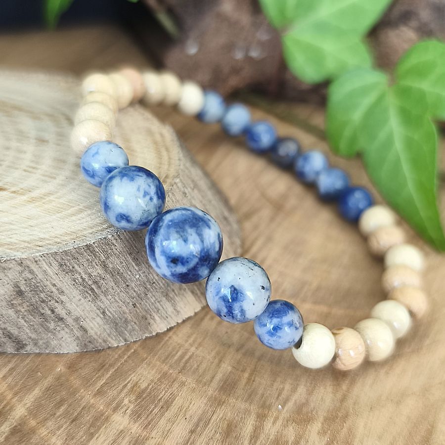 Bracelet Elastique SODALITE - Hypersensibilité, Introspection, Ouverture - Modèle ELEGANCE 6mm