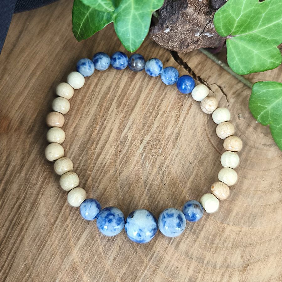 Bracelet Elastique SODALITE - Hypersensibilité, Introspection, Ouverture - Modèle ELEGANCE 6mm