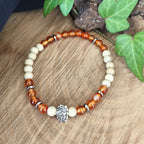 Bracelet Elastique CORNALINE - Fertilité, Vitalité, Courage - Modèle FLEUR DE LOTUS 6mm