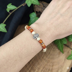 Bracelet Elastique CORNALINE - Fertilité, Vitalité, Courage - Modèle FLEUR DE LOTUS 6mm