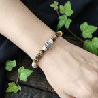Bracelet Elastique OEIL DE TIGRE - Protection, Courage, Persévérance - Modèle FLEUR DE LOTUS 6mm