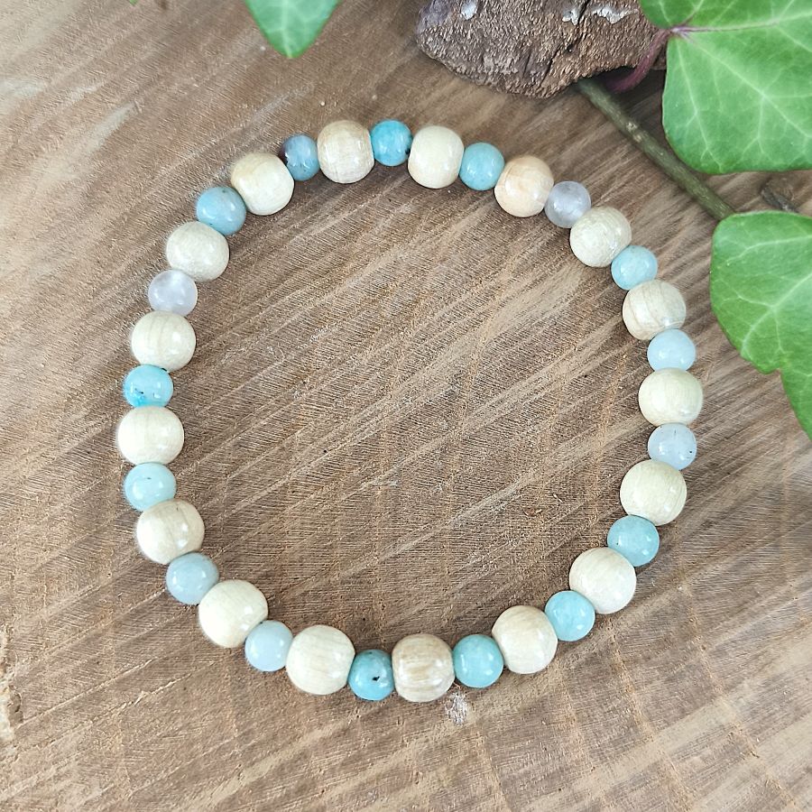 Bracelet Elastique AMAZONITE - Communication, Courage, Réconfort - Modèle NATURE 4mm