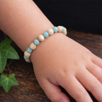 Bracelet Elastique AMAZONITE - Communication, Courage, Réconfort - Modèle NATURE 4mm