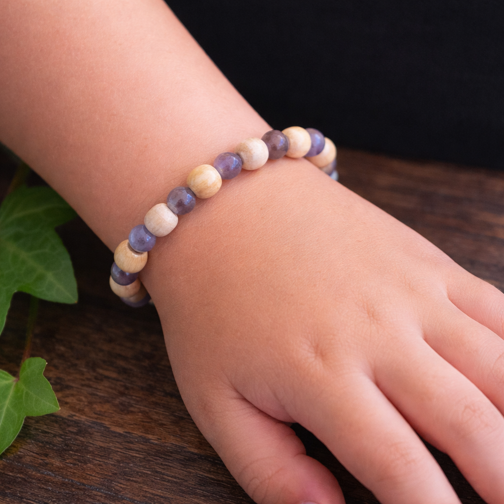 Bracelet Elastique AMETHYSTE - Apaisement, Spiritualité, Sagesse - Modèle NATURE 4mm