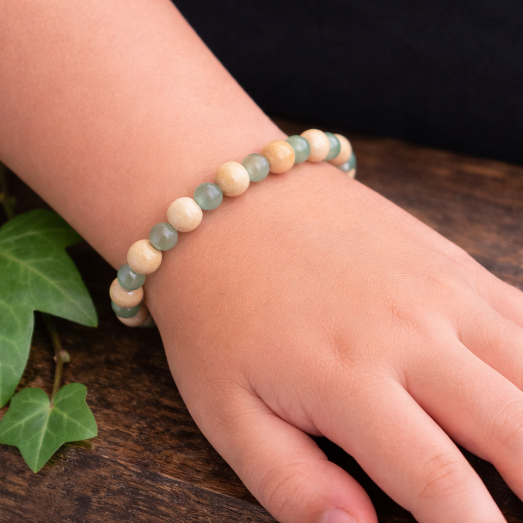 Bracelet Elastique AVENTURINE VERTE - Canalisation, Détox, Créativité - Modèle NATURE 4mm