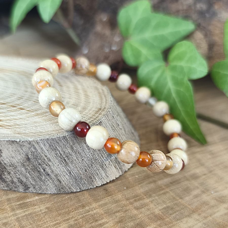 Bracelet Elastique CORNALINE - Vitalité, Courage, Motivation - Modèle NATURE 4mm