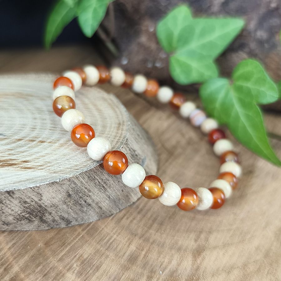 Bracelet Elastique CORNALINE - Fertilité, Vitalité, Courage - Modèle NATURE 6mm