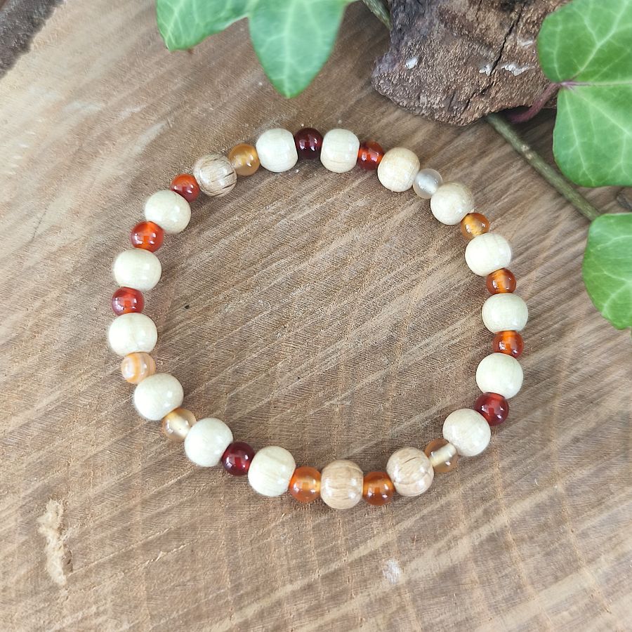 Bracelet Elastique CORNALINE - Vitalité, Courage, Motivation - Modèle NATURE 4mm