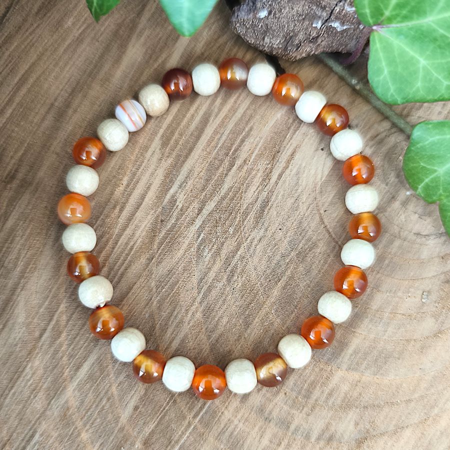 Bracelet Elastique CORNALINE - Fertilité, Vitalité, Courage - Modèle NATURE 6mm