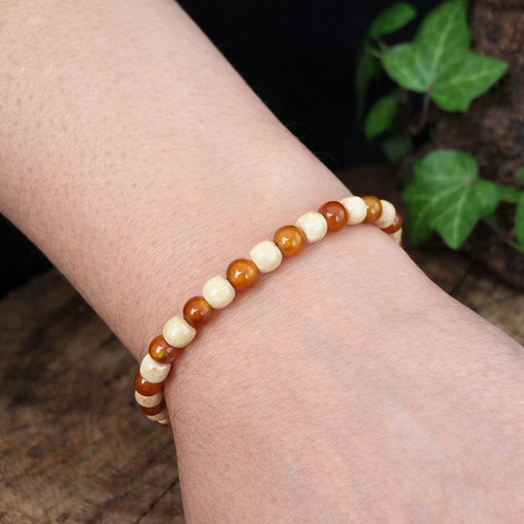 Bracelet Elastique CORNALINE - Fertilité, Vitalité, Courage - Modèle NATURE 6mm
