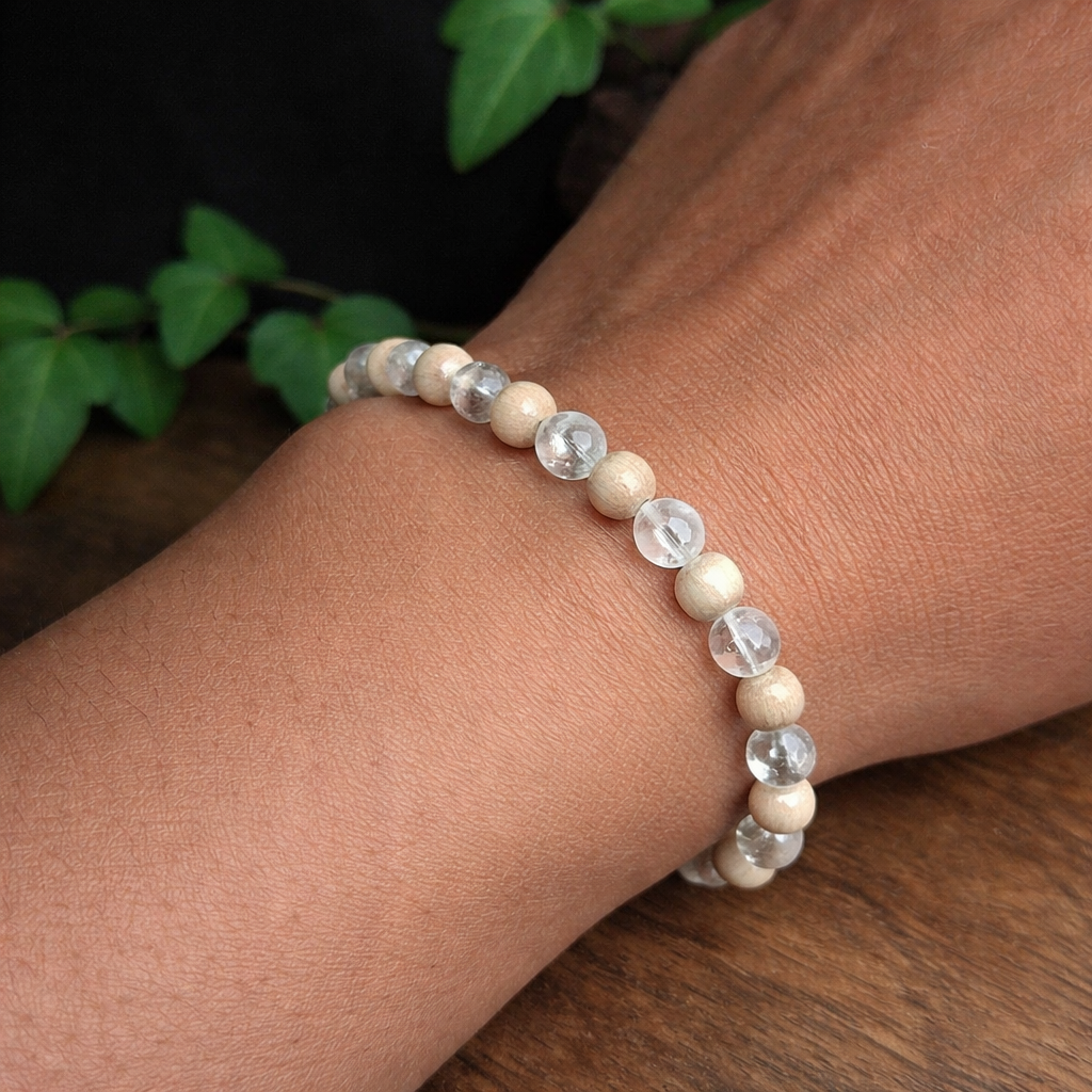 Bracelet Elastique CRISTAL DE ROCHE - Amplification, Canalisation, Harmonie - Modèle NATURE 6mm