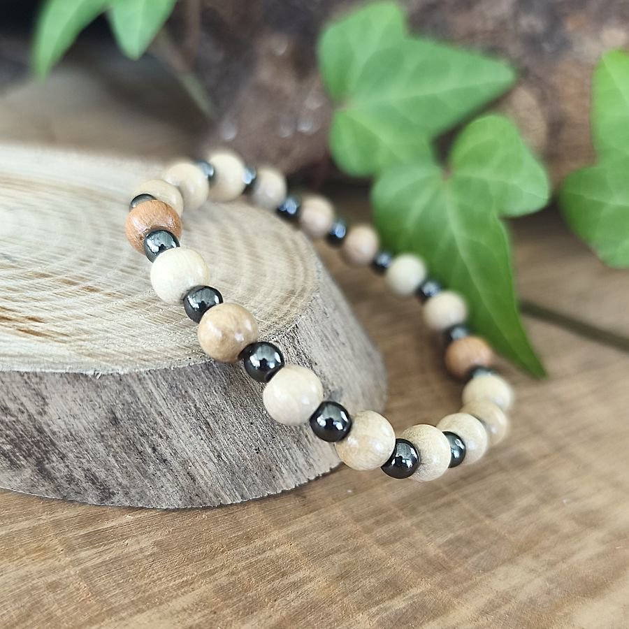 Bracelet Elastique HEMATITE - Force, Confiance, Concentration - Modèle NATURE 4mm