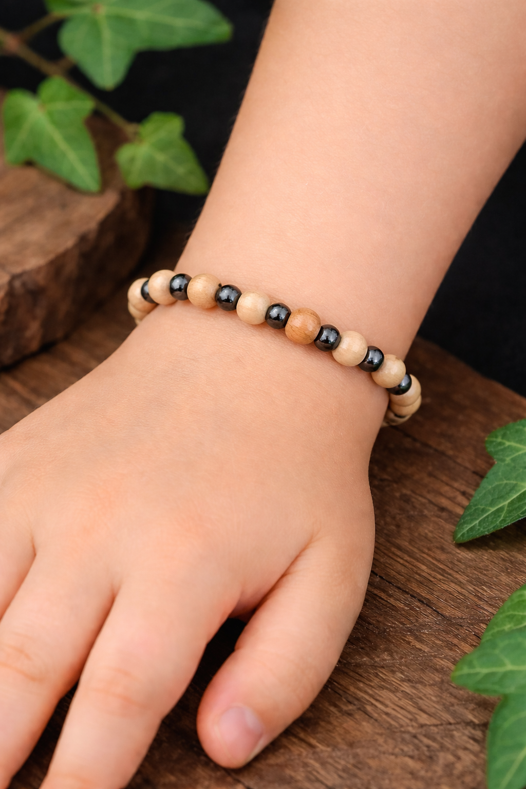 Bracelet Elastique HEMATITE - Force, Confiance, Concentration - Modèle NATURE 4mm