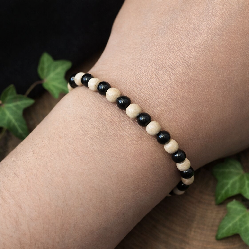 Bracelet Elastique OBSIDIENNE NOIRE - Protection, Ancrage, Force - Modèle NATURE 6mm