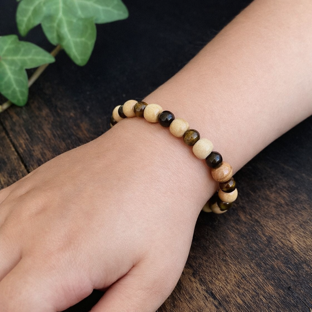 Bracelet Elastique OEIL DE TIGRE - Protection, Courage, Persévérance - Modèle NATURE 4mm