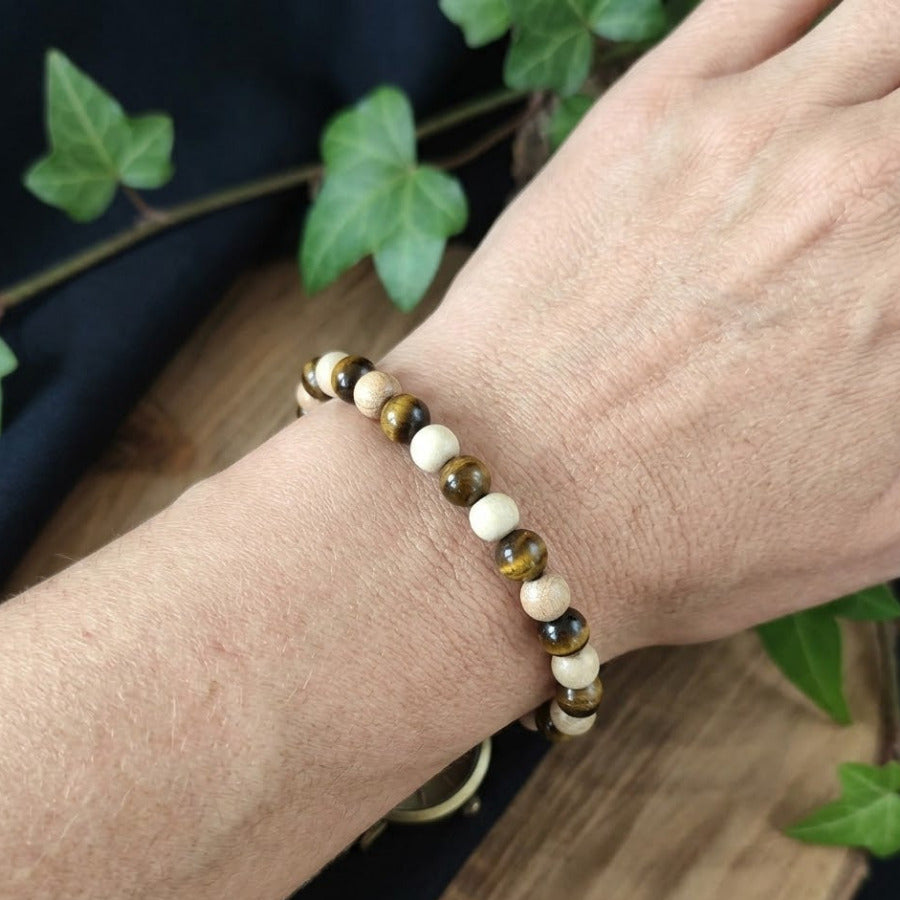 Bracelet Elastique OEIL DE TIGRE - Protection, Courage, Persévérance - Modèle NATURE 6mm