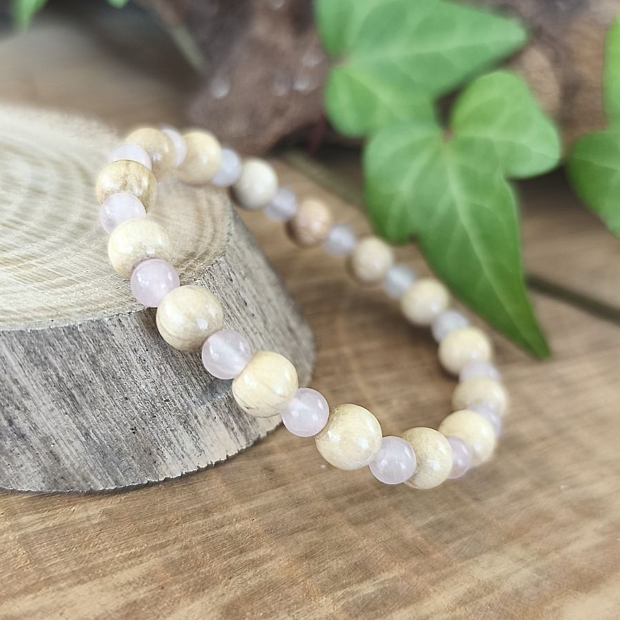 Bracelet Elastique QUARTZ ROSE - Amour, Confiance en soi, Tendresse - Modèle NATURE 4mm