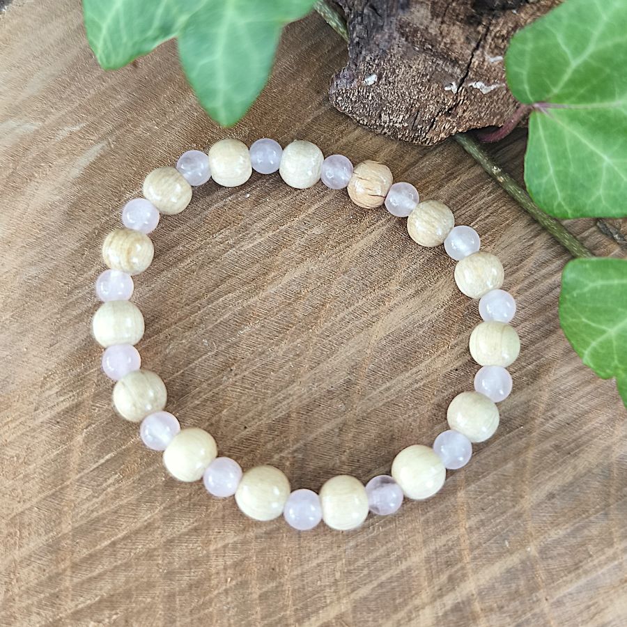 Bracelet Elastique QUARTZ ROSE - Amour, Confiance en soi, Tendresse - Modèle NATURE 4mm