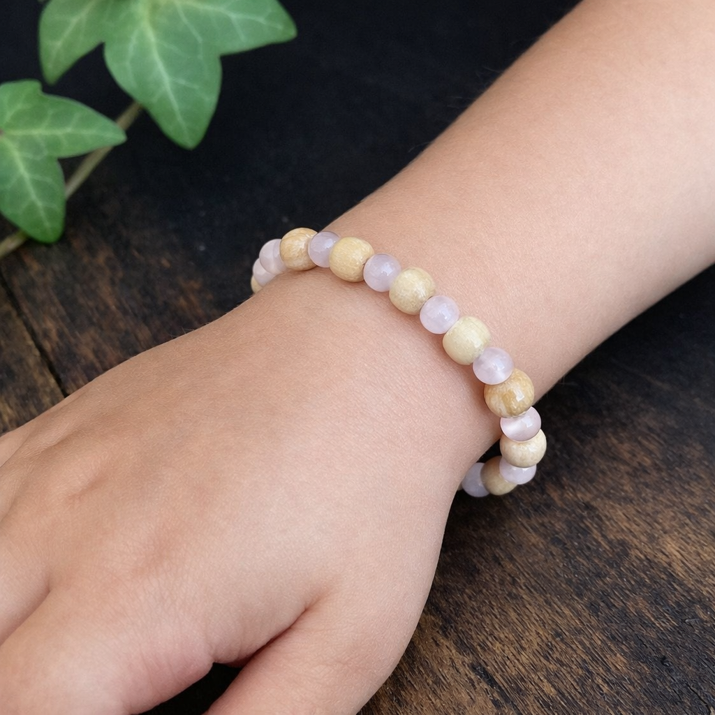 Bracelet Elastique QUARTZ ROSE - Amour, Confiance en soi, Tendresse - Modèle NATURE 4mm