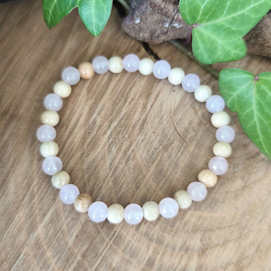 Bracelet Elastique QUARTZ ROSE - Amour, Confiance en soi, Tendresse - Modèle NATURE 6mm