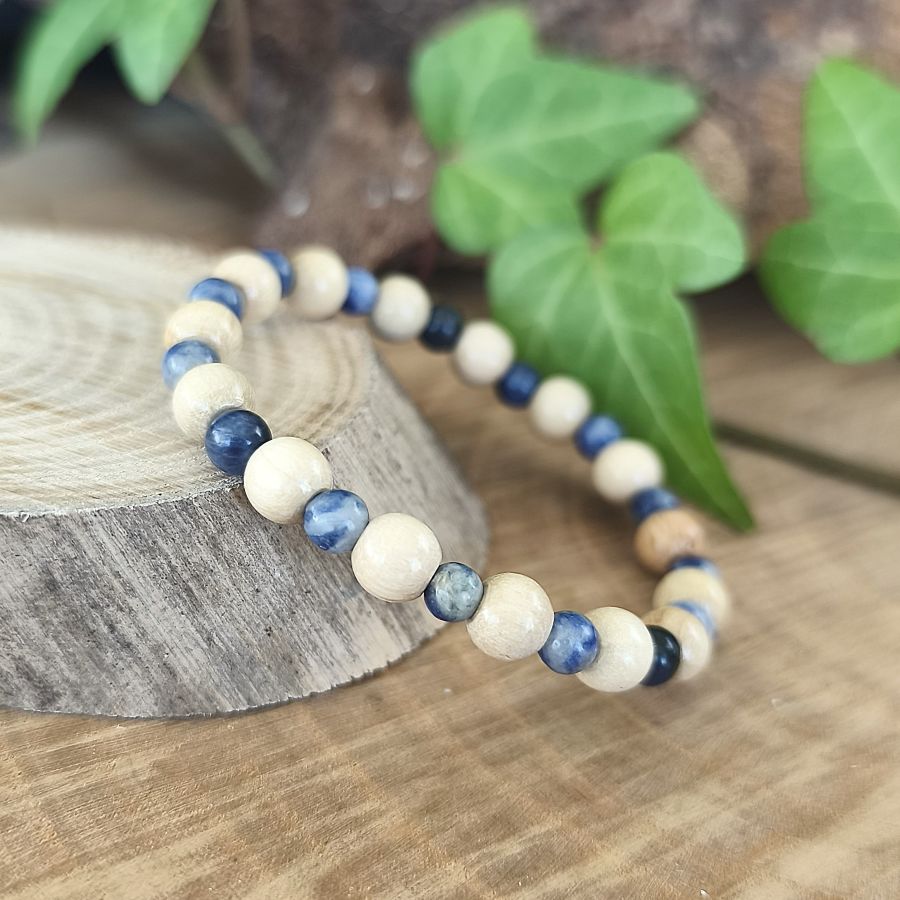 Bracelet Elastique SODALITE - Hypersensibilité, Introspection, Ouverture - Modèle NATURE 4mm