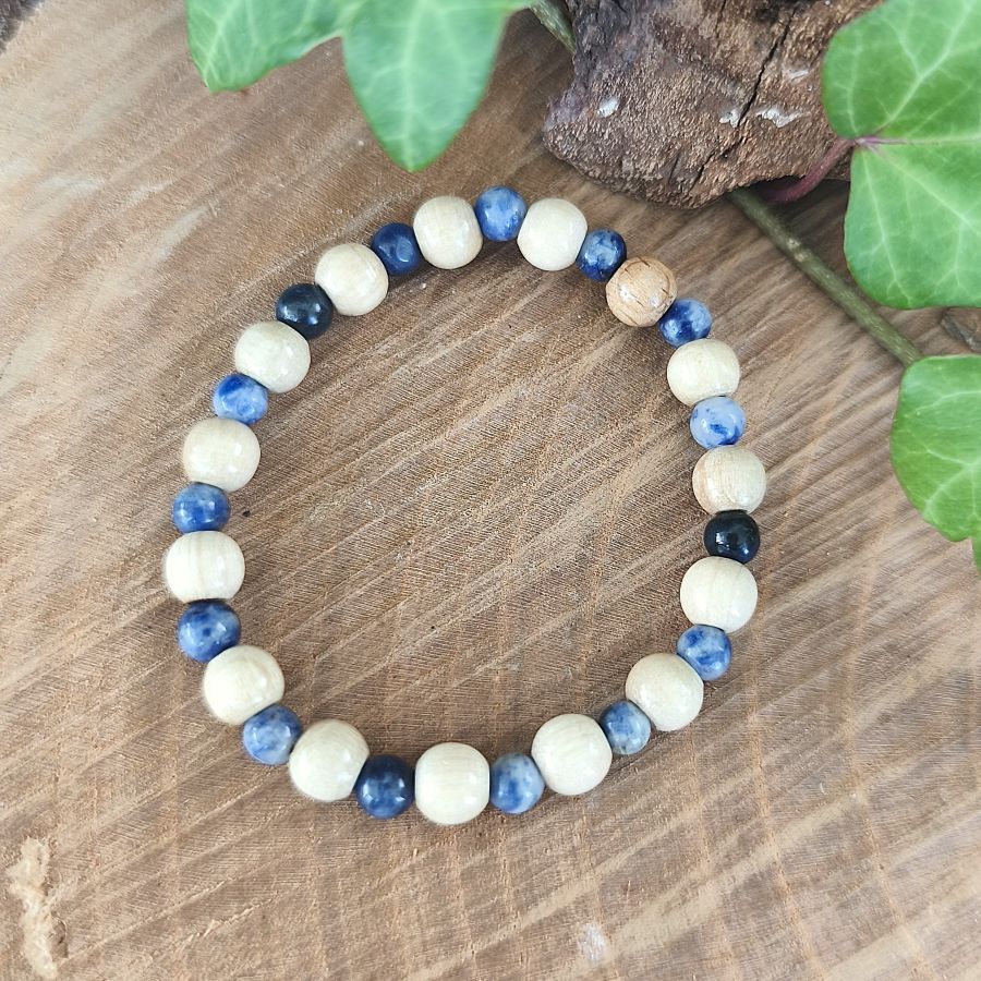 Bracelet Elastique SODALITE - Hypersensibilité, Introspection, Ouverture - Modèle NATURE 4mm