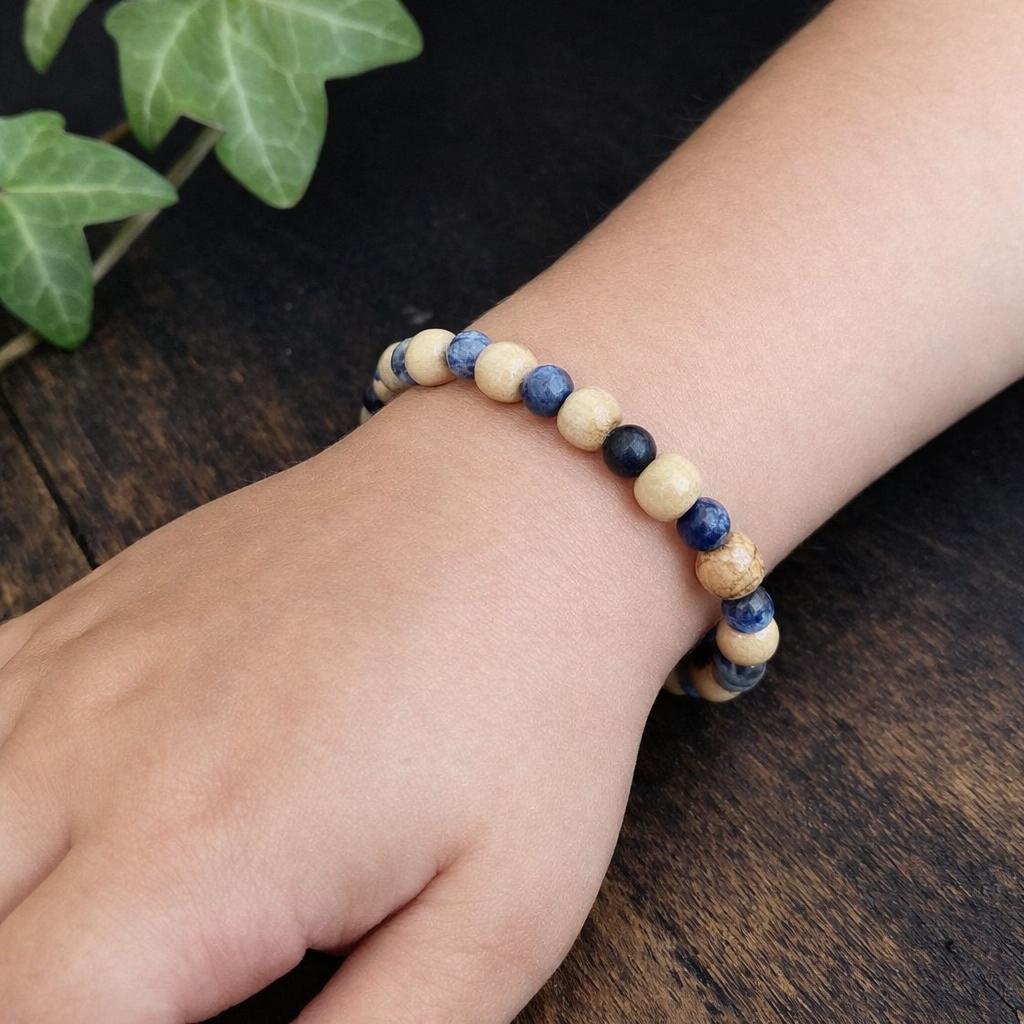 Bracelet Elastique SODALITE - Hypersensibilité, Introspection, Ouverture - Modèle NATURE 4mm